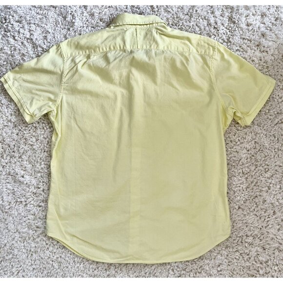 BANANA REPUBLIC MILLY COLLECTION Mens Short Sleeve Button Down Shirt In Pale Yel - Picture 3 of 4